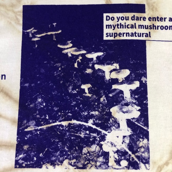 Online Ceramics Mushroom House Have Fungi But Be Careful Tie Dye L/S T Shirt 2XL - Picture 7 of 16